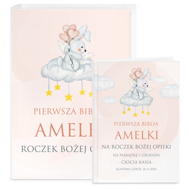 Biblia w etui z nadrukiem dla dziewczynki na roczek
