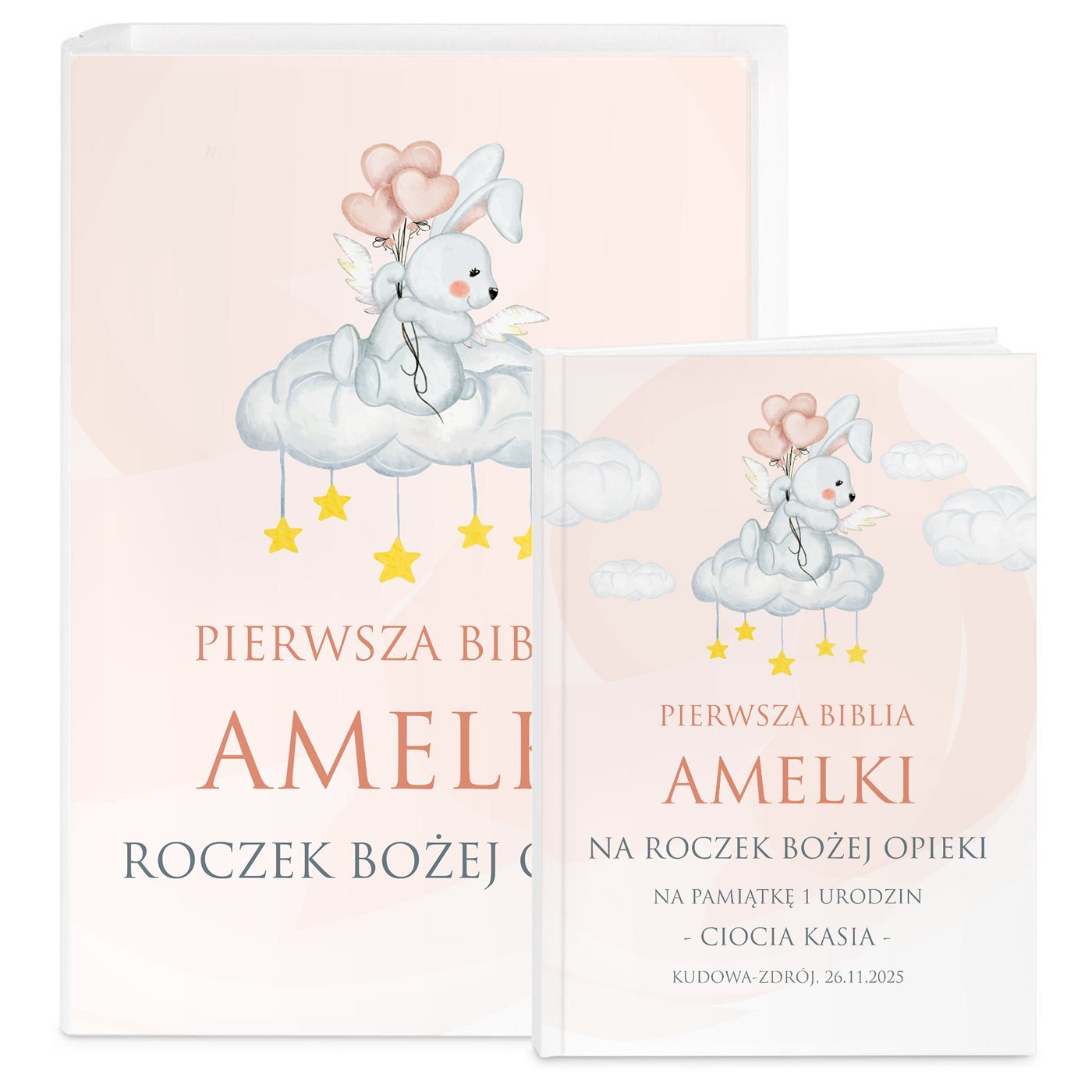 Biblia w etui z nadrukiem dla dziewczynki na roczek