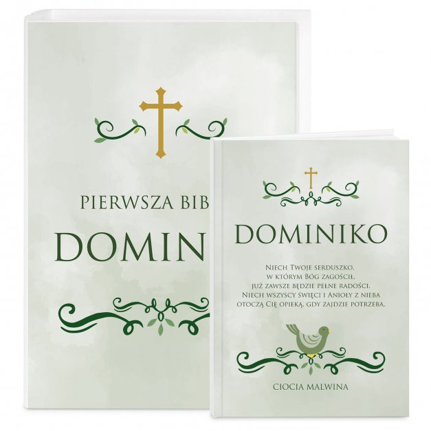 Biblia w etui z nadrukiem dla dziewczynki na chrzest komunię