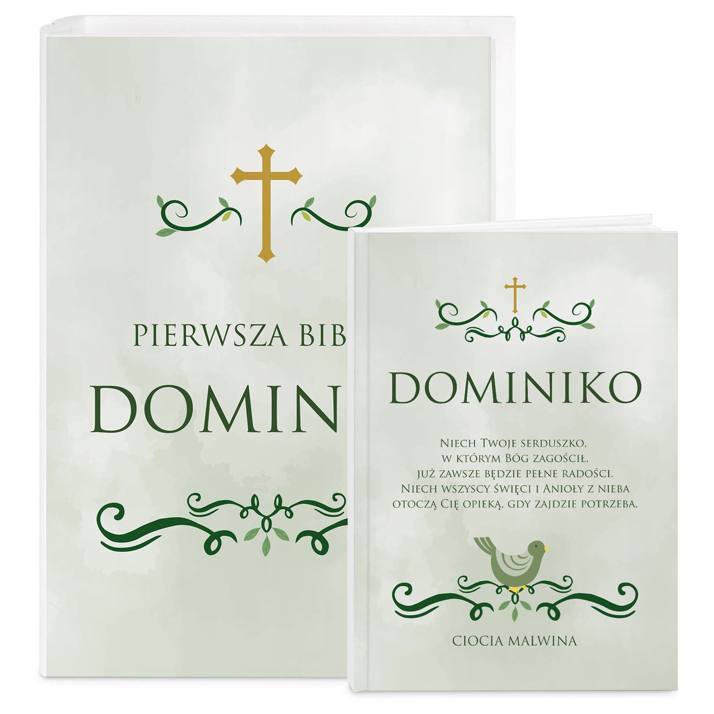 Biblia w etui z nadrukiem dla dziewczynki na chrzest komuni