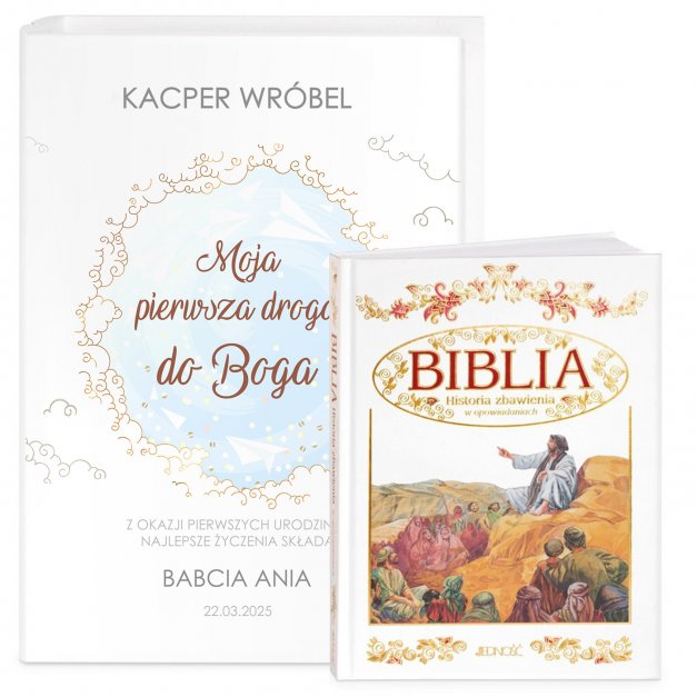 Biblia w etui z nadrukiem dla chłopca na roczek