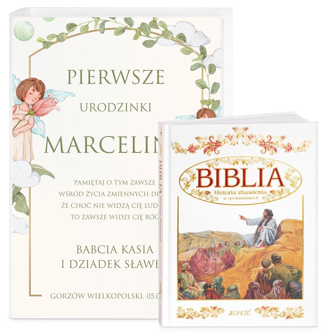 Biblia w etui z nadrukiem dla dziewczynki na roczek