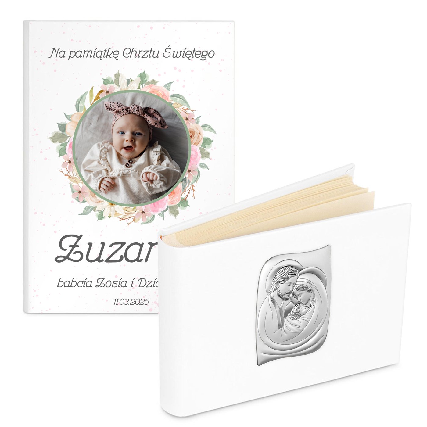 Album na zdjcia w etui z Twoim zdjciem dla dziewczynki na chrzest
