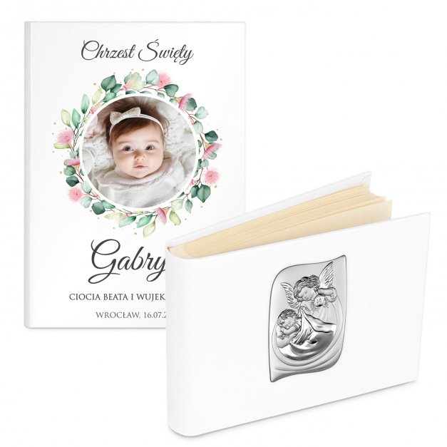 Album na zdjęcia w etui z Twoim zdjęciem dla dziewczynki na chrzest