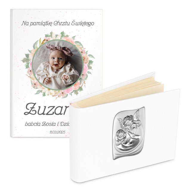 Album na zdjęcia w etui z Twoim zdjęciem dla dziewczynki na chrzest
