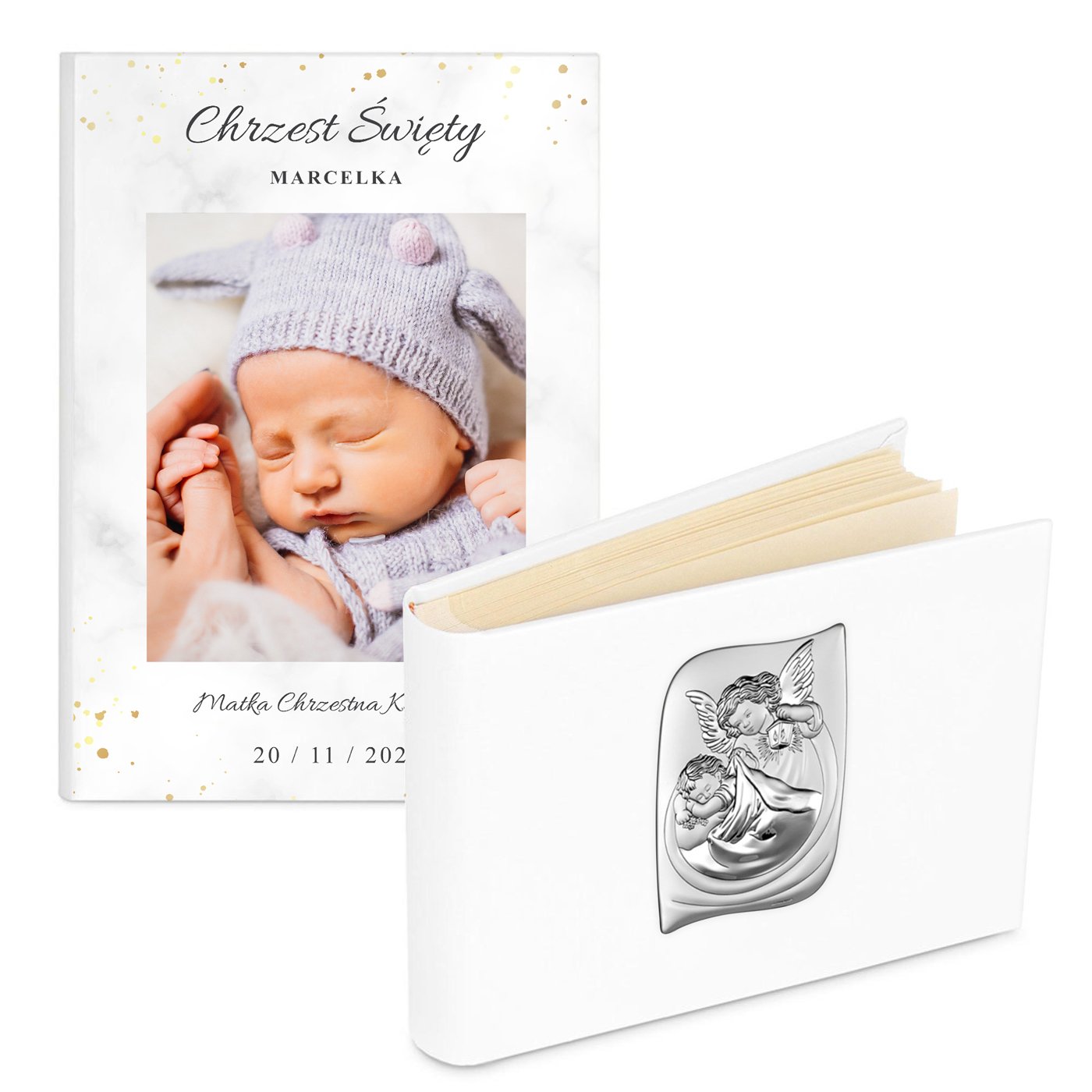 Album na zdjcia w etui z Twoim zdjciem dla chopca na chrzest