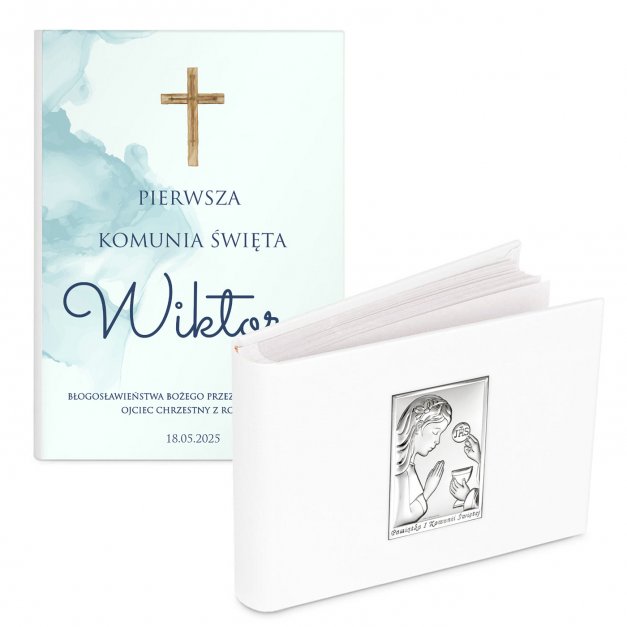 Album na zdjęcia w etui z nadrukiem dla chłopca na komunię
