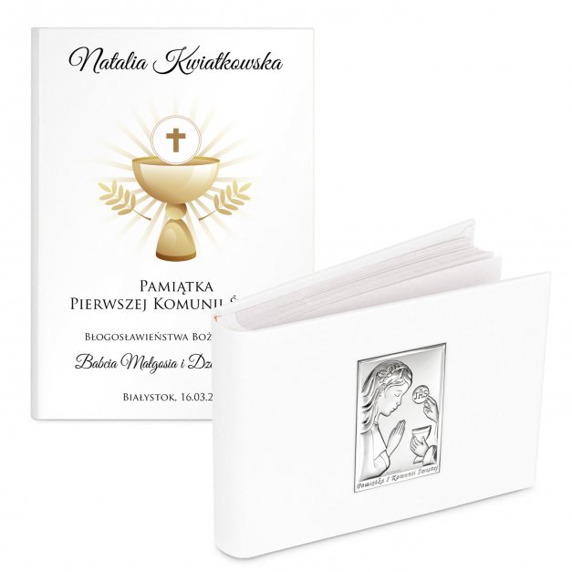 Album na zdjęcia w etui z nadrukiem dla dziewczynki na komunię