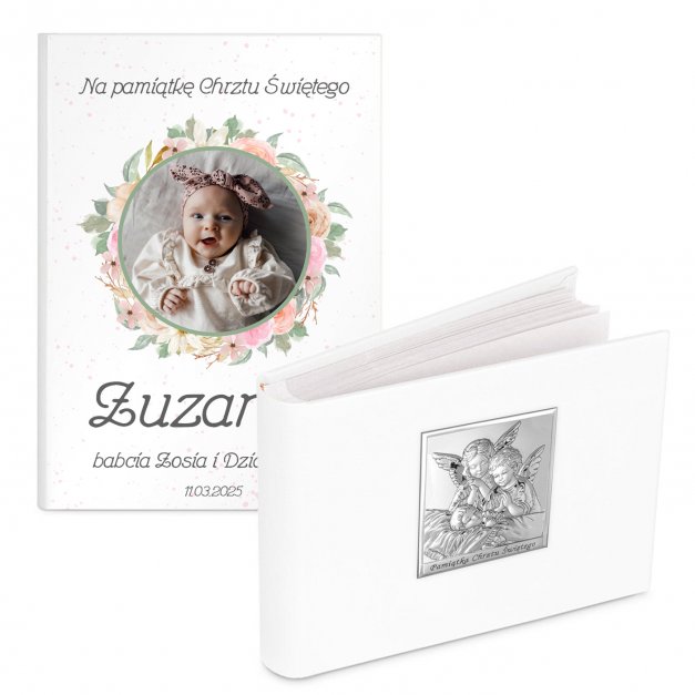 Album na zdjęcia w etui z Twoim zdjęciem dla dziewczynki na chrzest
