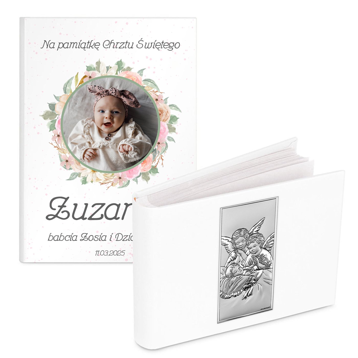 Album na zdjcia w etui z Twoim zdjciem dla dziewczynki na chrzest