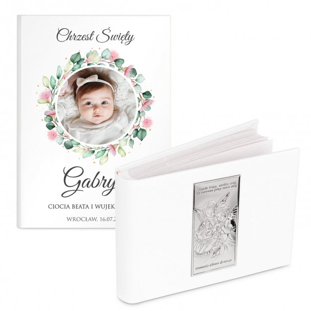 Album na zdjęcia w etui z Twoim zdjęciem dla dziewczynki na chrzest