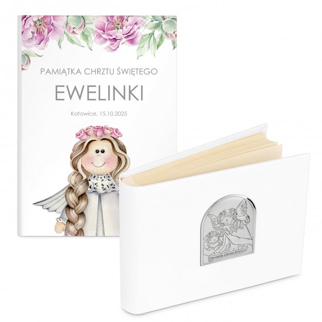 Album na zdjęcia w etui z nadrukiem dla dziewczynki na chrzest