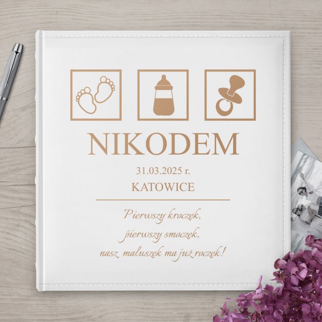 Duży album na zdjęcia z nadrukiem dla chłopca na roczek
