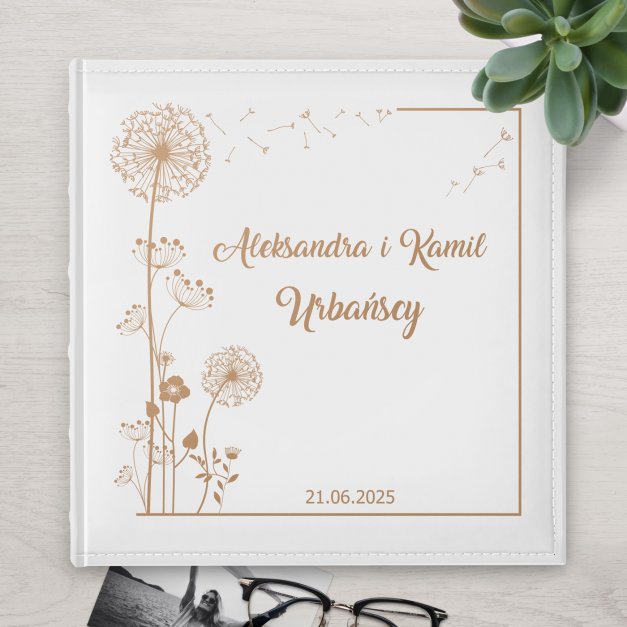 Duży album na zdjęcia z nadrukiem dla pary na ślub rocznicę parapetówkę