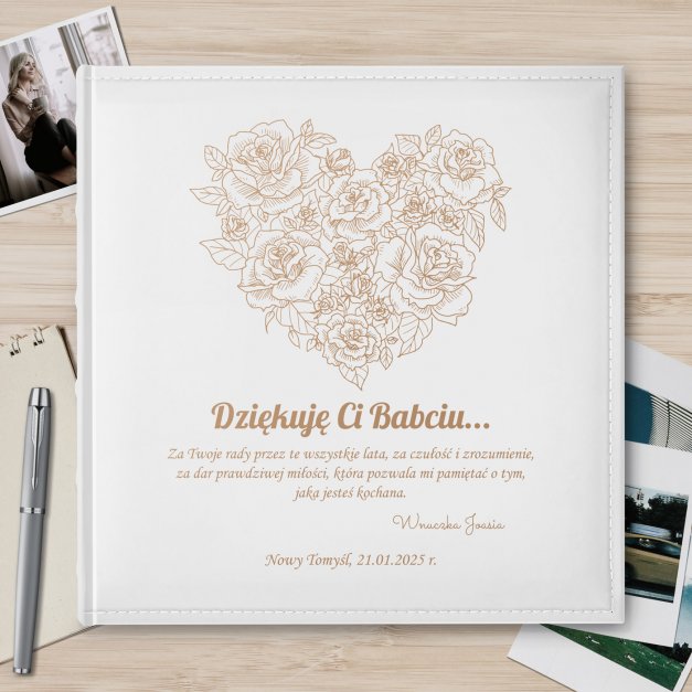 Duży album na zdjęcia z nadrukiem dla babci na Dzień Babci