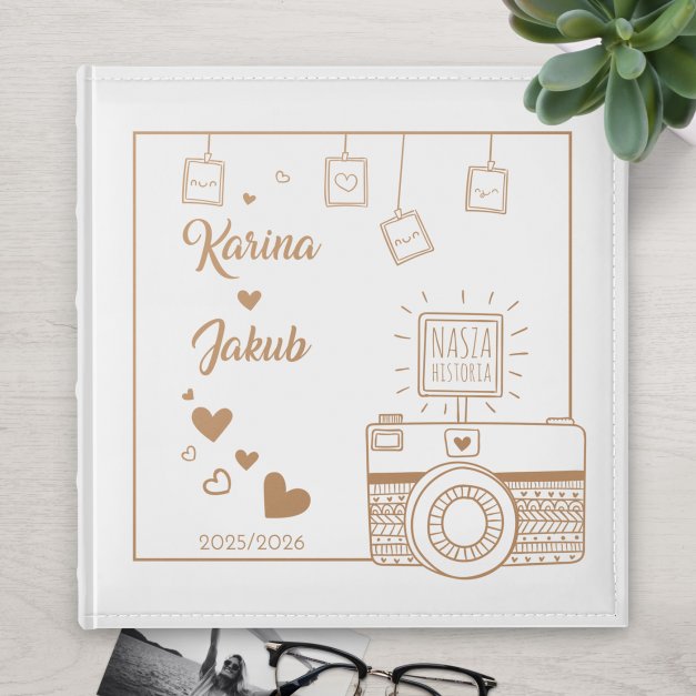Duży album na zdjęcia z nadrukiem dla pary na ślub rocznicę ślubu