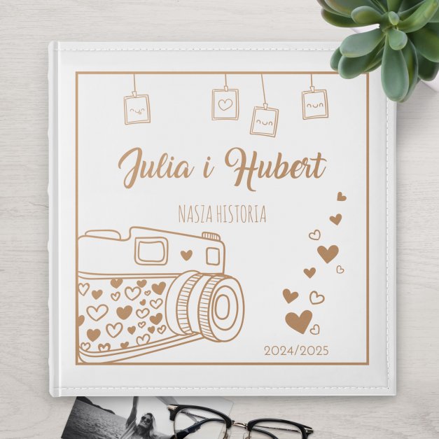 Duży album na zdjęcia z nadrukiem dla pary na ślub rocznicę parapetówkę