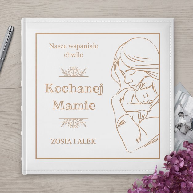 Duży album na zdjęcia z nadrukiem dla mamy