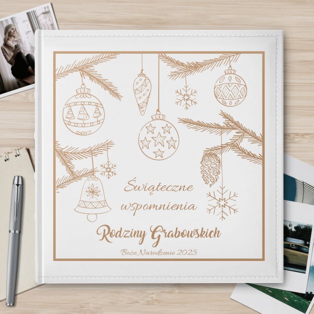 Duży album na zdjęcia z nadrukiem dla pary na święta