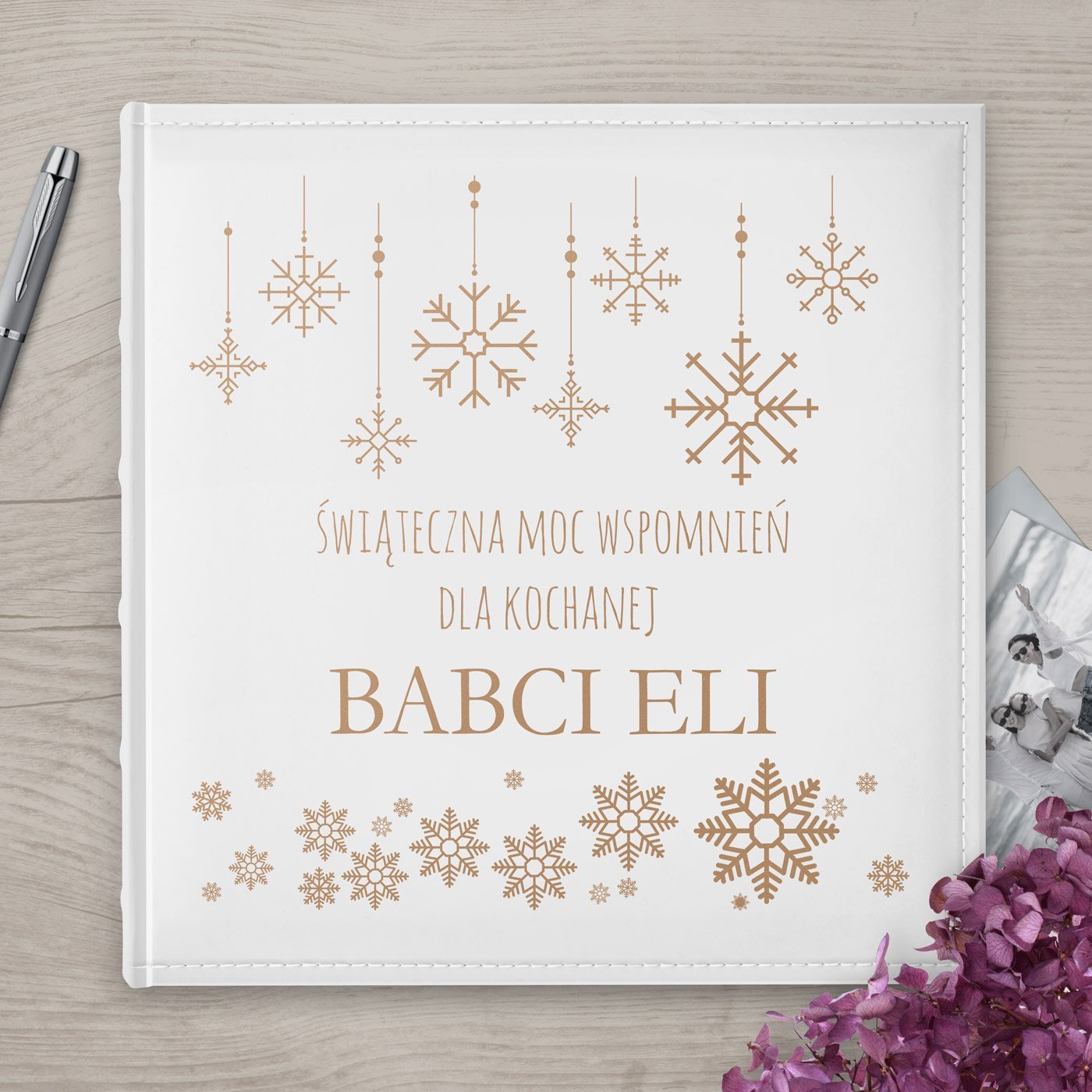 Duy album na zdjcia z grawerem dla babci na wita