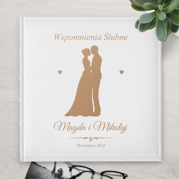 Duży album na zdjęcia z nadrukiem dla pary na ślub