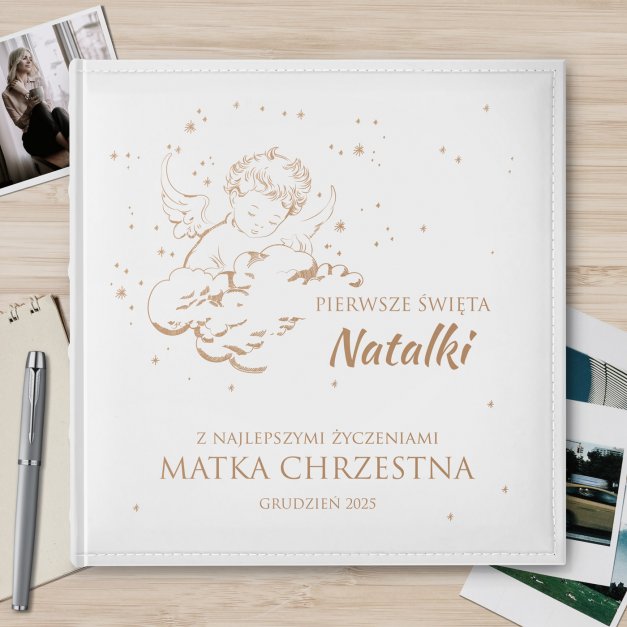 Duży album na zdjęcia z nadrukiem dla dziewczynki na święta
