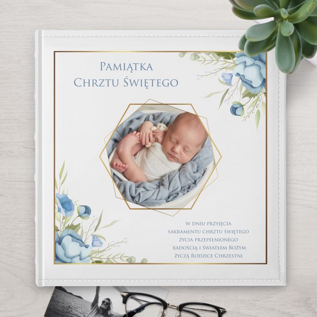 Duży album na zdjęcia z Twoim zdjęciem dla dziecka na chrzest