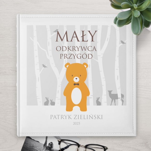 Duży album na zdjęcia z nadrukiem dla chłopca na urodziny imieniny