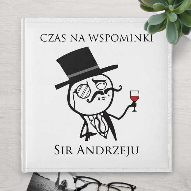 Duży album na zdjęcia z nadrukiem dla gentlemana emeryta na imieniny urodziny