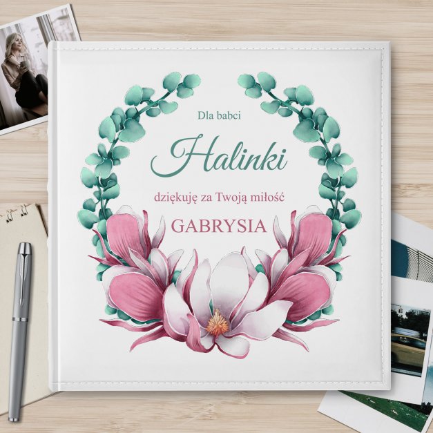 Duży album na zdjęcia z nadrukiem dla babci