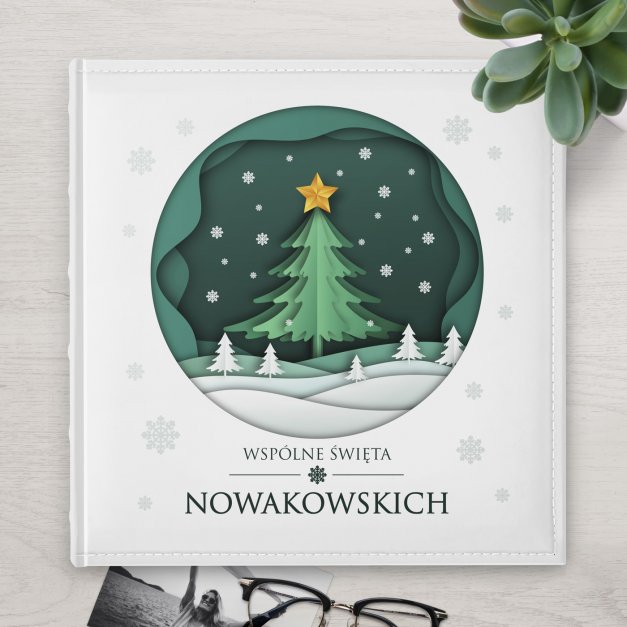 Duży album na zdjęcia z nadrukiem dla pary na święta