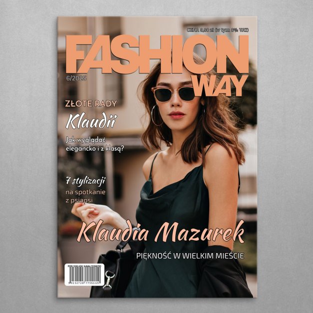 Plakat metalowy personalizowany M ze zdjęciem Fashion Way dla przyjaciółki
