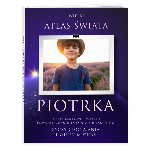 Atlas geograficzny z Twoim zdjęciem dla chłopca
