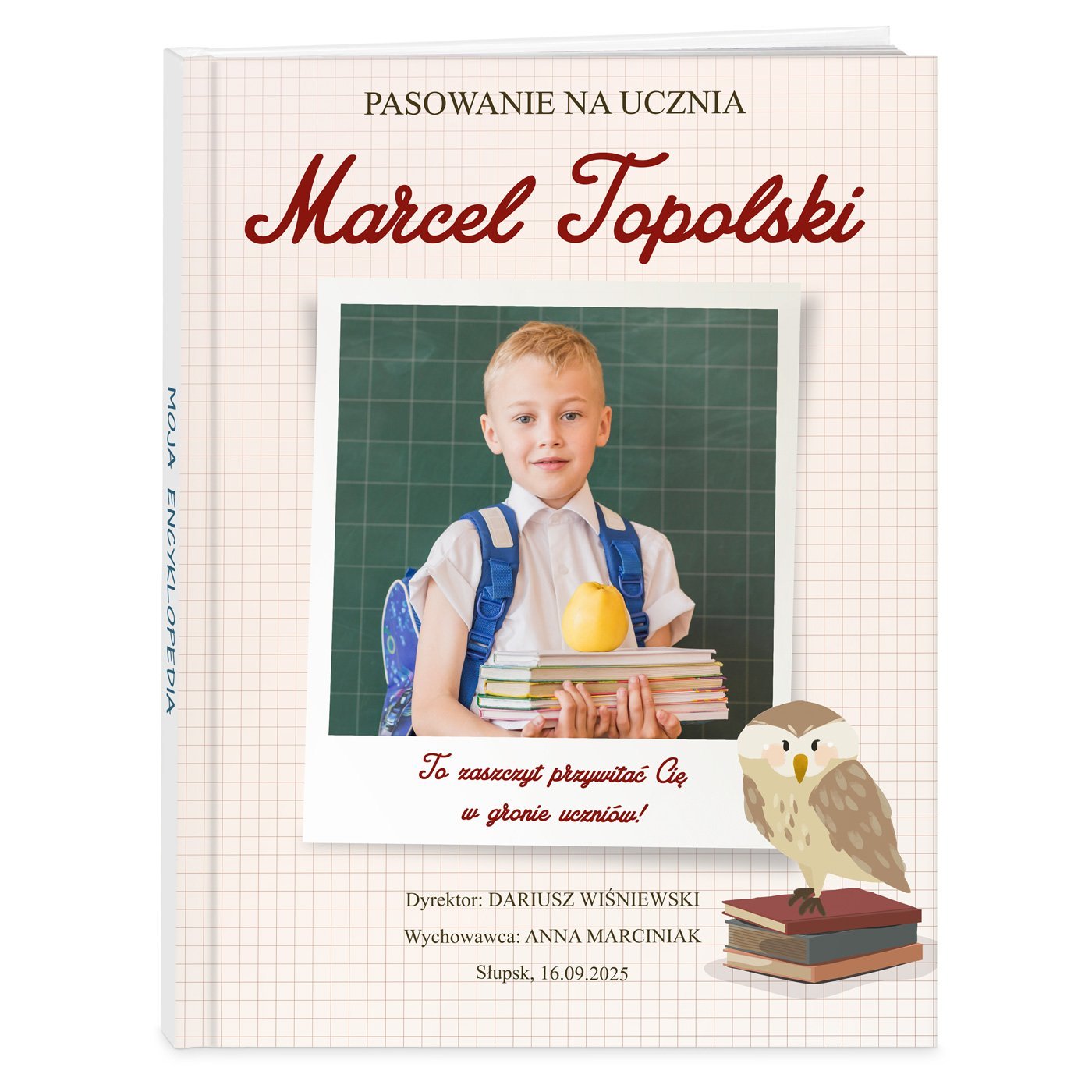 Encyklopedia z Twoim zdjciem dla chopca na pasowanie na ucznia