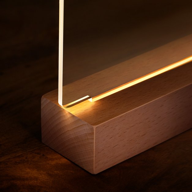 Lampka ramka L z wydrukiem na szkle akrylowym i podświetleniem LED dla niego na imieniny