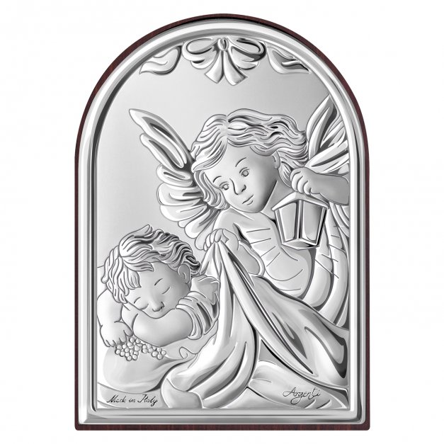 Obrazek srebrny z grawerem dla dziecka na chrzest