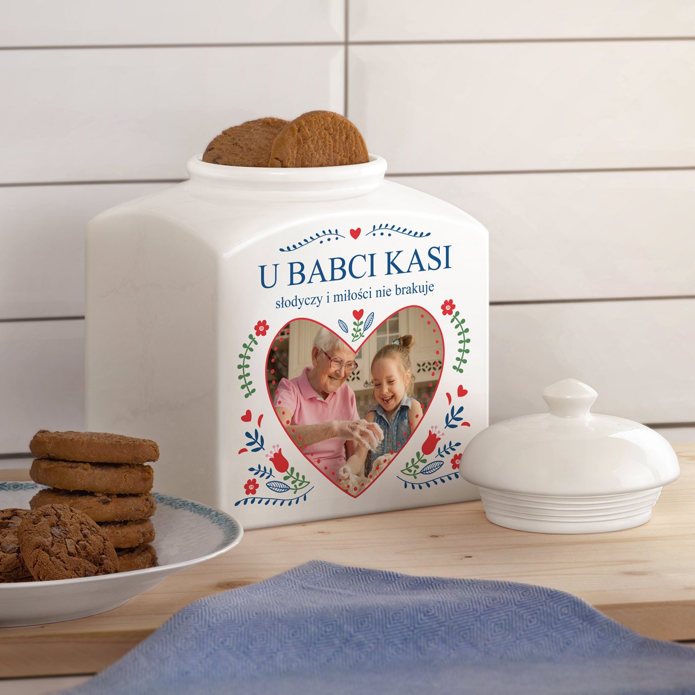 Soik ceramiczny na ciastka z Twoim zdjciem dla babci