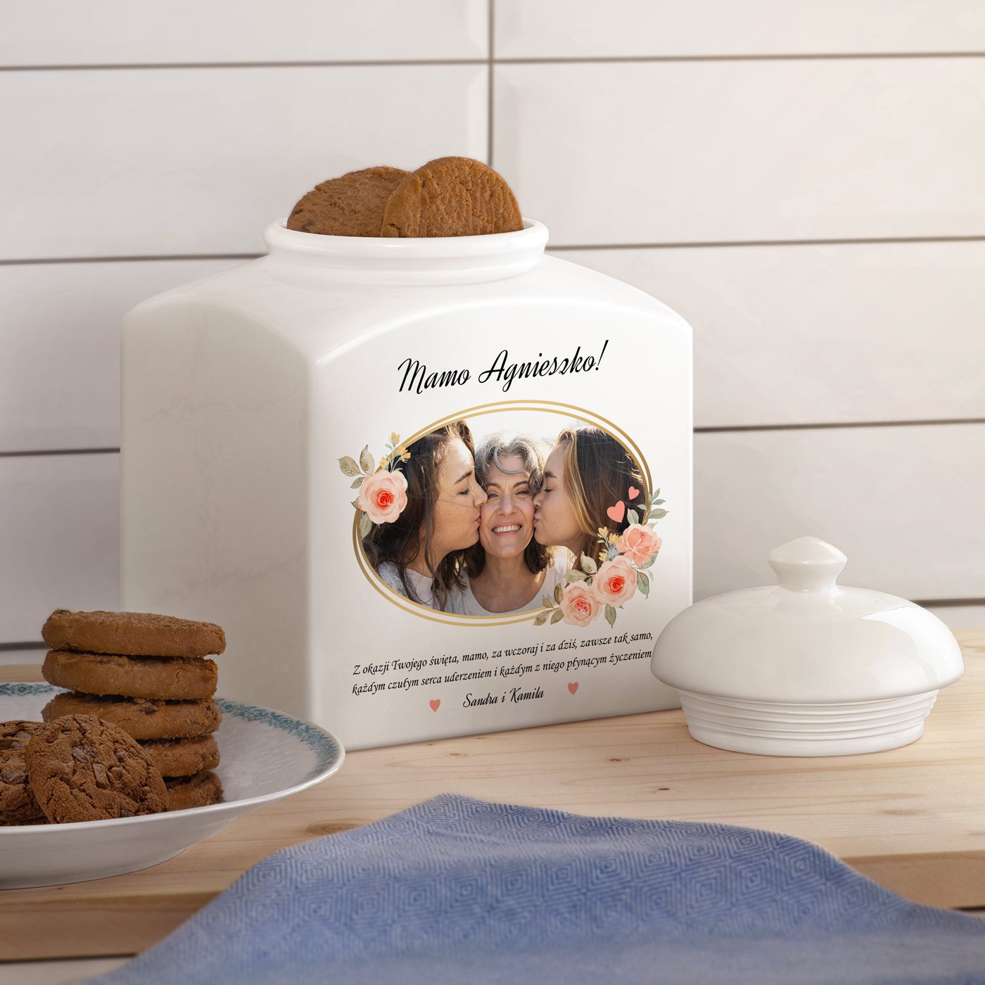 Soik ceramiczny na ciastka z Twoim zdjciem dla mamy