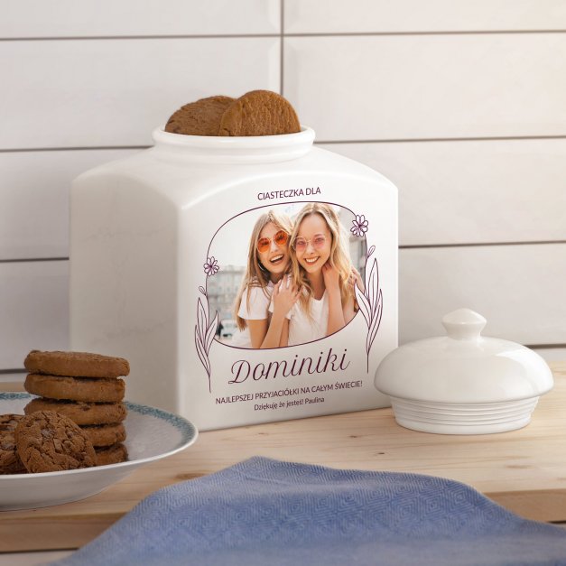 Słoik ceramiczny na ciastka z Twoim zdjęciem dla przyjaciółki
