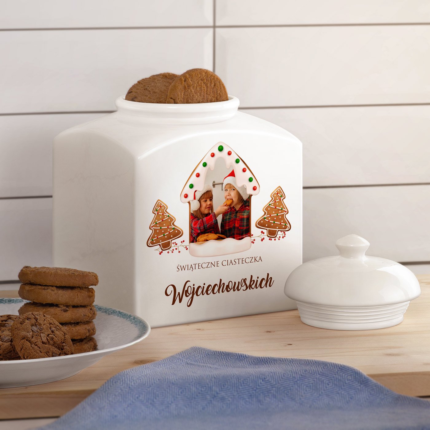 Soik ceramiczny na ciastka z Twoim zdjciem dla pary na wita