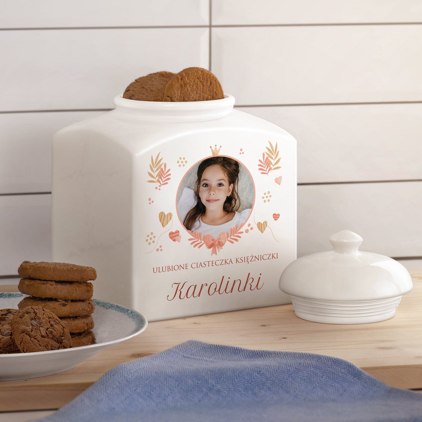 Soik ceramiczny na ciastka z Twoim zdjciem dla dziewczynki na imieniny
