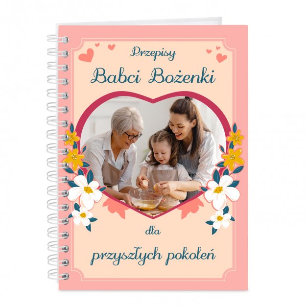 Kołonotatnik przepiśnik kołonotatnik na przepisy z Twoim zdjęciem dla babci na imieniny