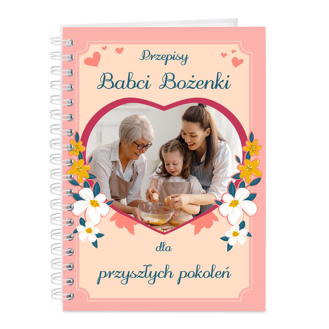 Koonotatnik przepinik koonotatnik na przepisy z Twoim zdjciem dla babci na imieniny