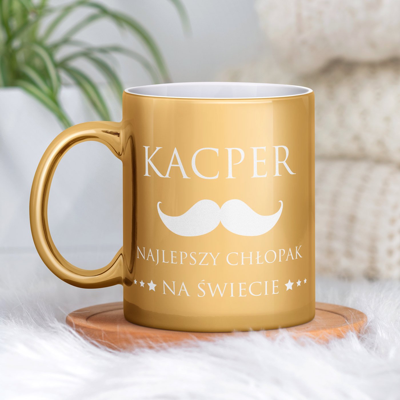 Kubek ceramiczny zoty z grawerem dla chopaka