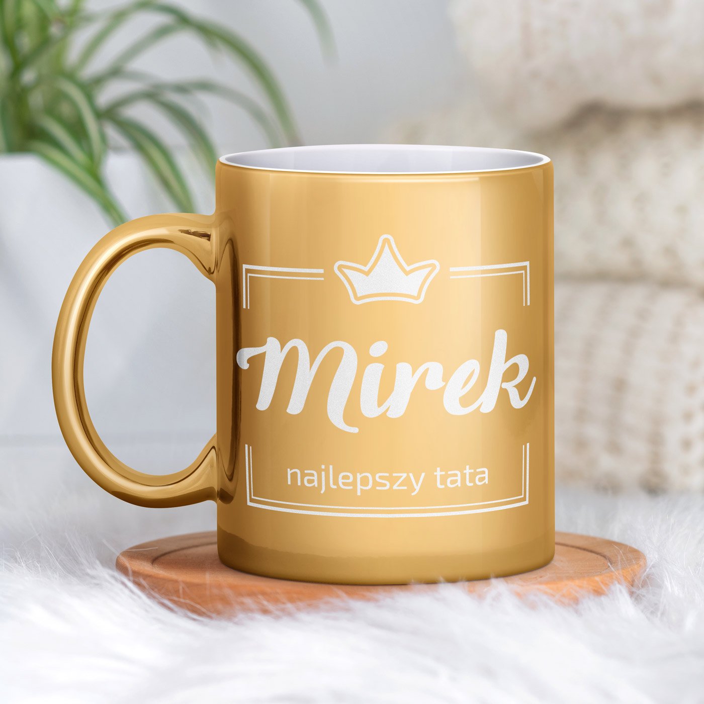 Kubek ceramiczny zoty z grawerem dla taty