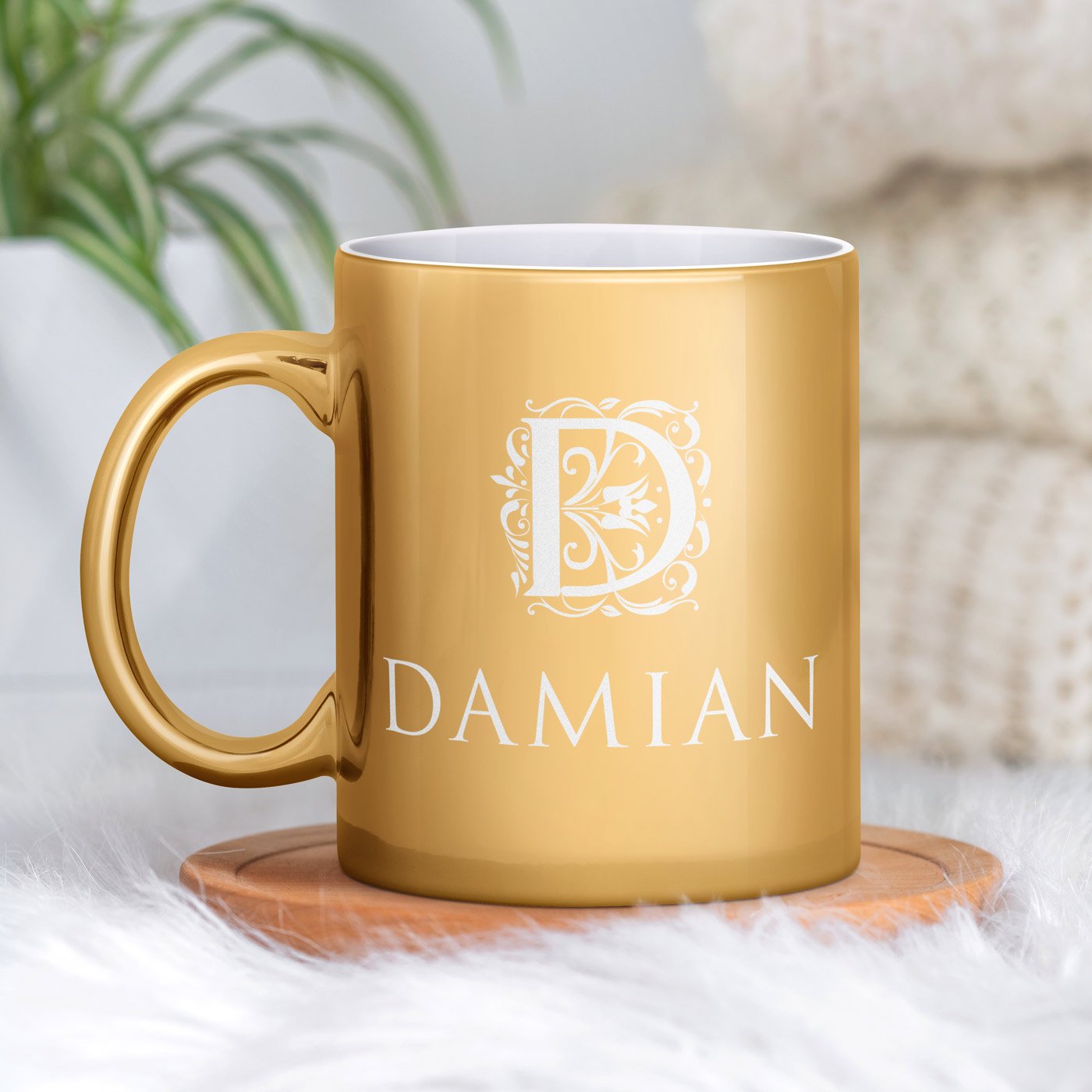 Kubek ceramiczny zoty z grawerem dla niego na imieniny