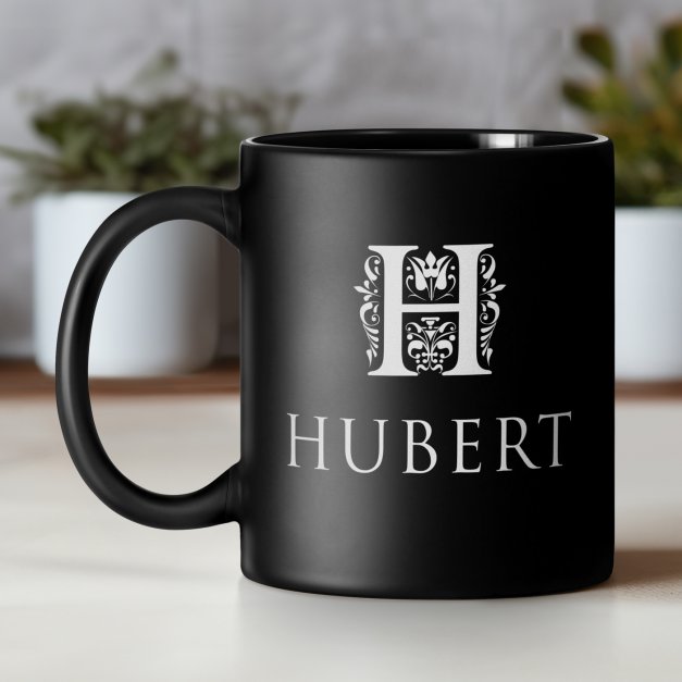 Kubek ceramiczny czarny matowy z grawerem dla niego na imieniny
