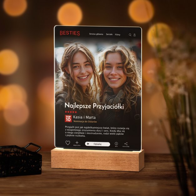 Lampka ramka L z wydrukiem na szkle akrylowym i podświetleniem LED