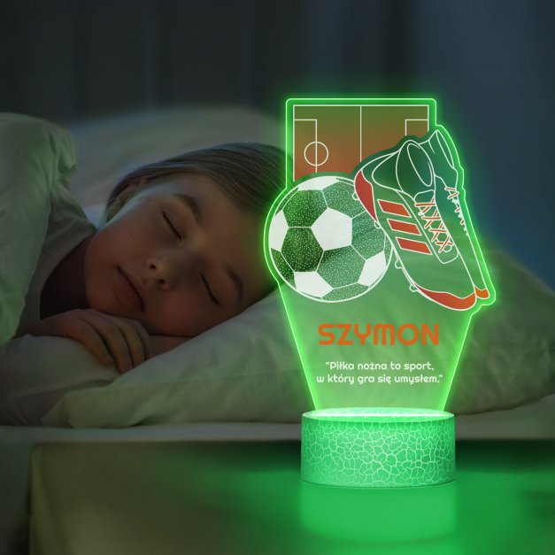 Lampka LED L z nadrukiem na szkle akrylowym dla piłkarza kibica