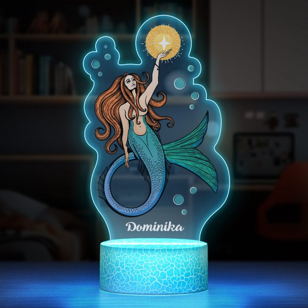 Lampka LED L 3D z nadrukiem na szkle akrylowym dla niej dziewczynki na imieniny